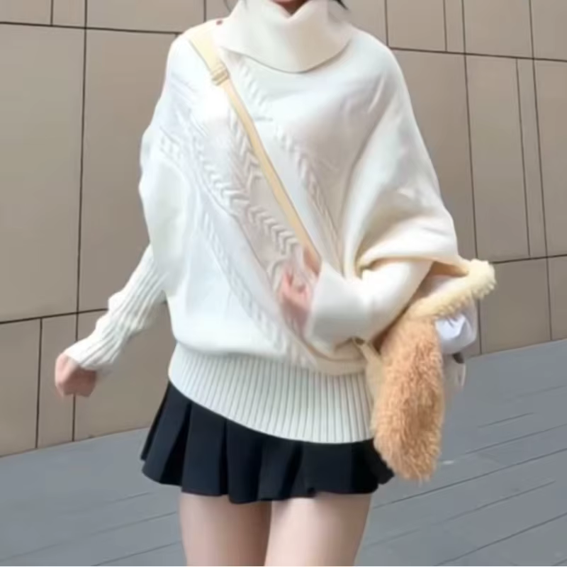 2025 nouvelle cape tricoté pull femmes automne et hiver épais extérieur ample paresseux Style couche
