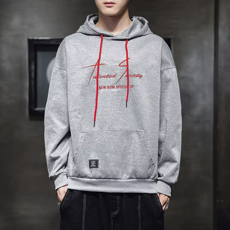 Sweat-shirt brodé pour hommes, nouvelle veste ample à capuche, tendance, lettre imprimée, pull, vête