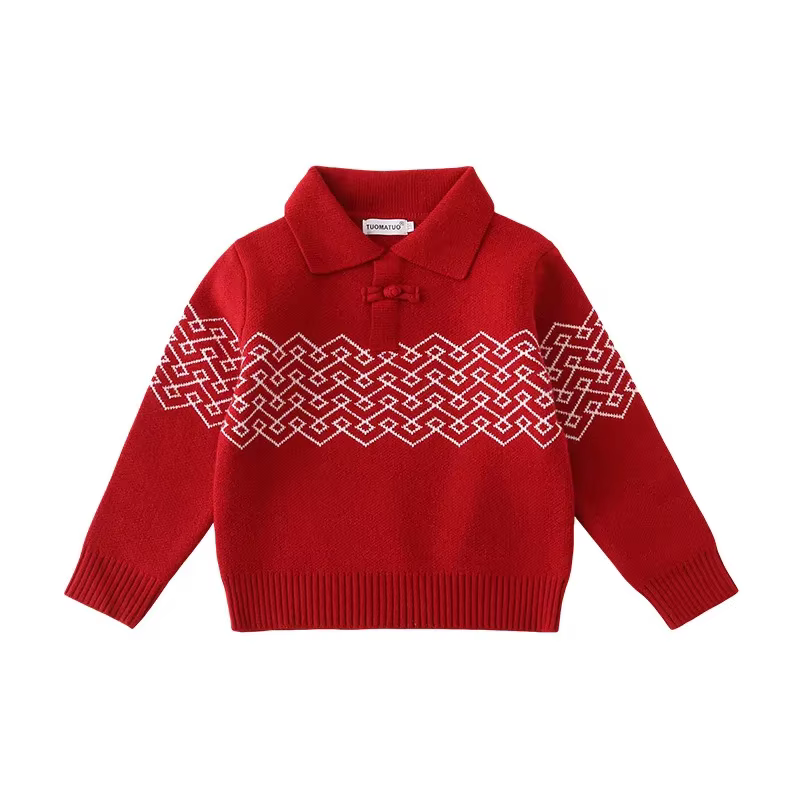 Pull de noël rouge assorti pour la famille, tricoté, chaud, pour papa, maman, fille, fils, nouvel an