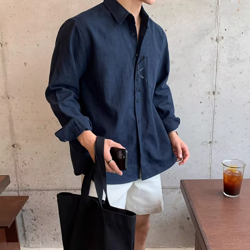 Chemise à manches longues haut de gamme pour homme, nouveau style printemps-automne, veste décontrac