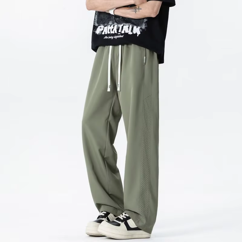 Pantalon en maille pour homme, couleur unie, respirant, séchage rapide, pour le sport, la course, le