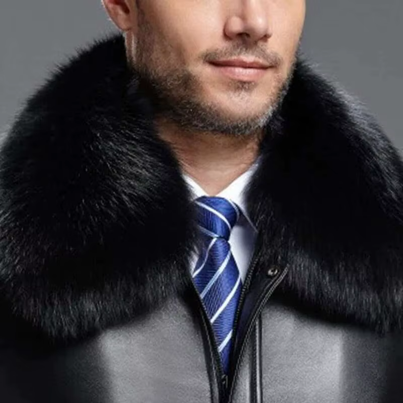 Col en vraie fourrure de renard pour hommes, chauffe-cou en fourrure, écharpe en fourrure naturelle