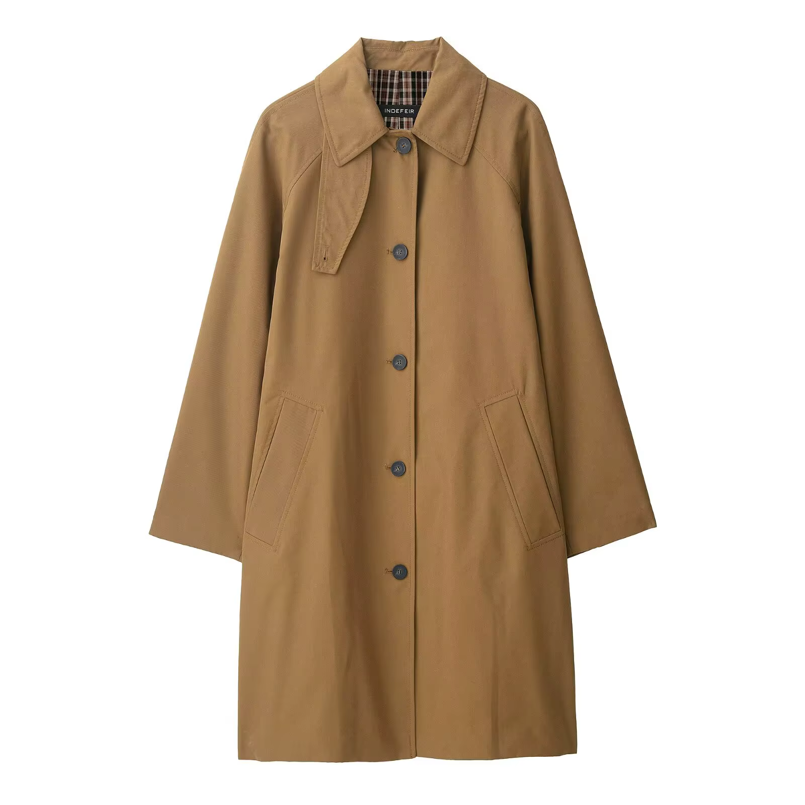 Trench-Coat mi-long Vintage pour femme, vêtement d'extérieur, col cranté, veste classique, Chic, Hig