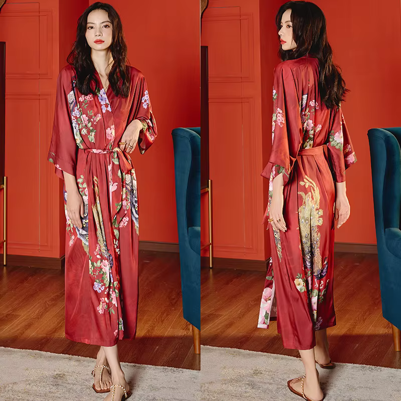 Peignoir Kimono de mariée pour femmes, vêtements de nuit, chemise de nuit décontractée, vêtements de