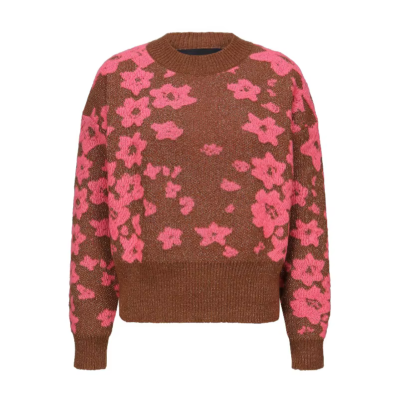 Pull tricoté en Jacquard pour femme, pull ample tricoté, automne et hiver