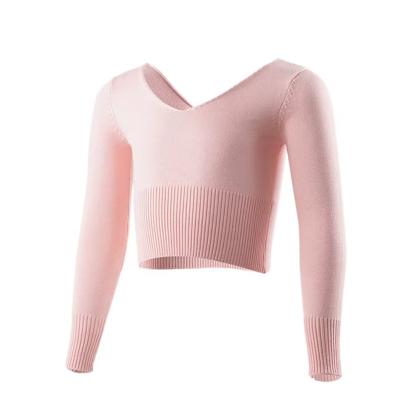 Pulls de ballet pour filles, en acrylique doux, avec cardigan tricoté taille haute, idéal pour les s