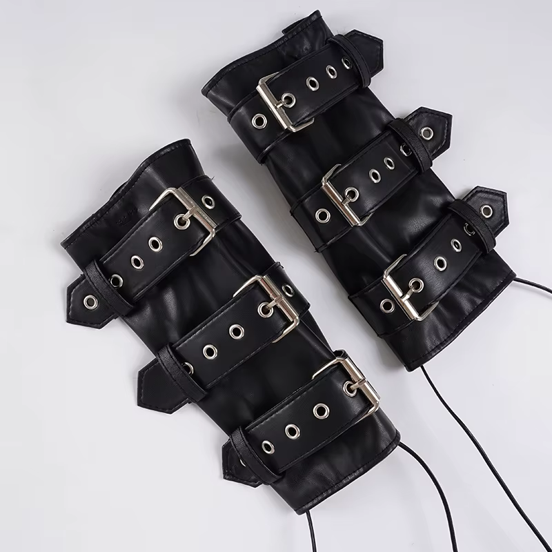 SUCHCUTE – gilet rétro Punk en cuir Pu pour femmes, avec couverture de manches, gothique, noir, sans