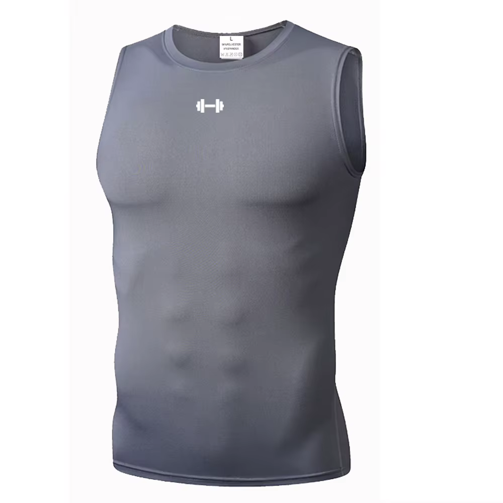 Gilet de course pour hommes, chemise d'été sans manches, gilet de compression élastique, haut pour h