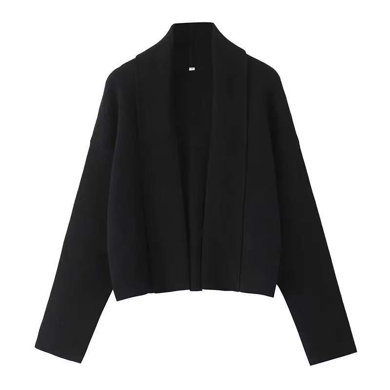 Cardigan monochrome décontracté pour femme, style kimono, pull à manches longues, vêtements d'extéri