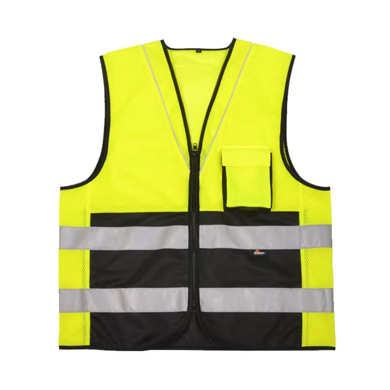 Gilet de travail jaune fluorescent Hi-Vis, gilet de travail en maille respirante, pour conducteurs d