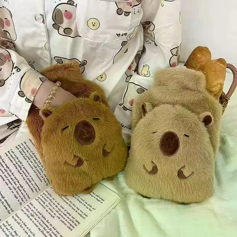 1000ML dessin animé Capybara sac chaud PVC épais sac d'eau chaude mignon en peluche eau chaude main