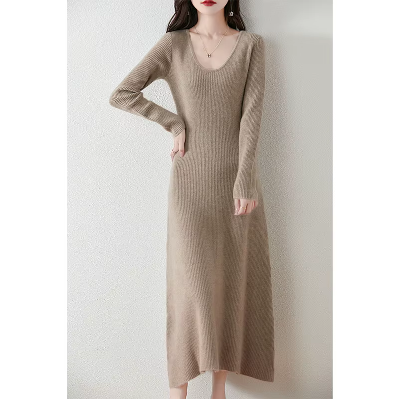 VU col coupe ajustée 100% laine mérinos femmes automne hiver nouveau Style à manches longues chaud c