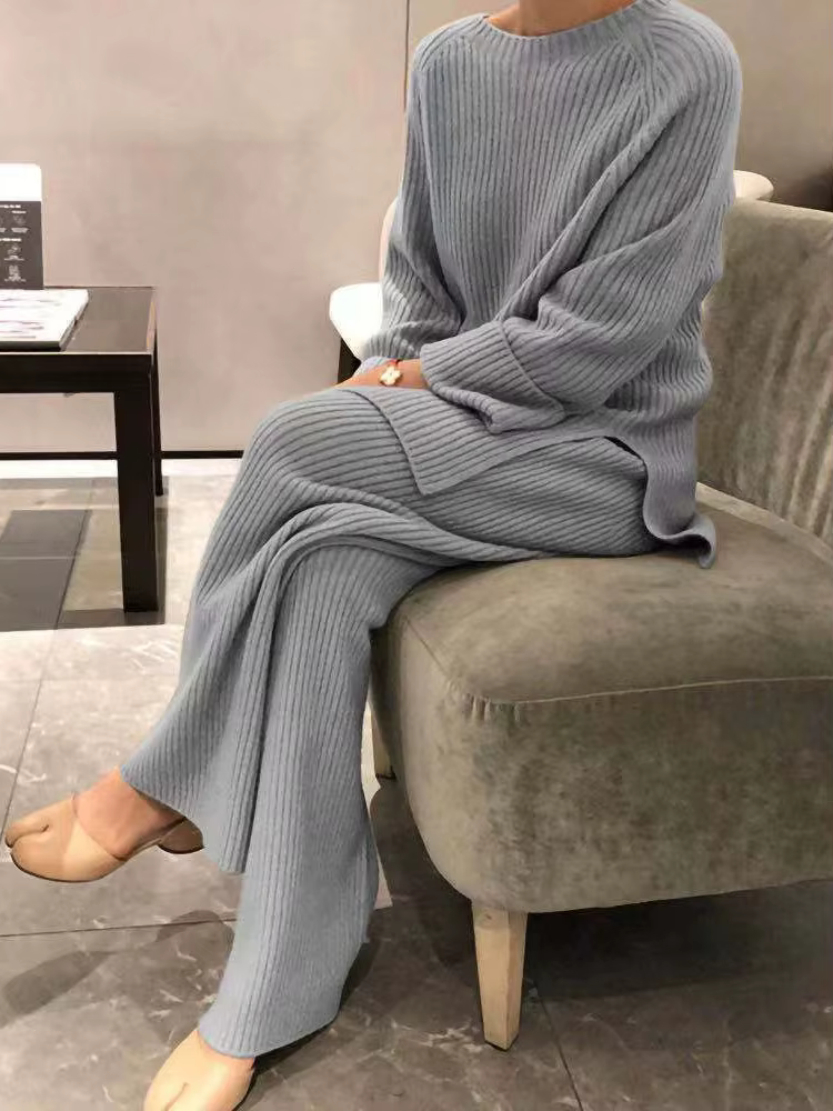Ensemble pull deux pièces élégant pour femme, pull respirant, tenues femme, hiver, automne, 2022