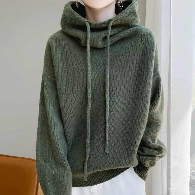 Pull 2025 hiver couleur unie ample femmes tricoté pull haut