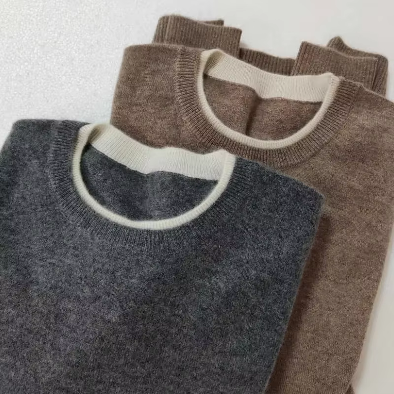 Pull en cachemire pur à col rond pour femme, pull en tricot, grande taille, laine, astronomique, aut