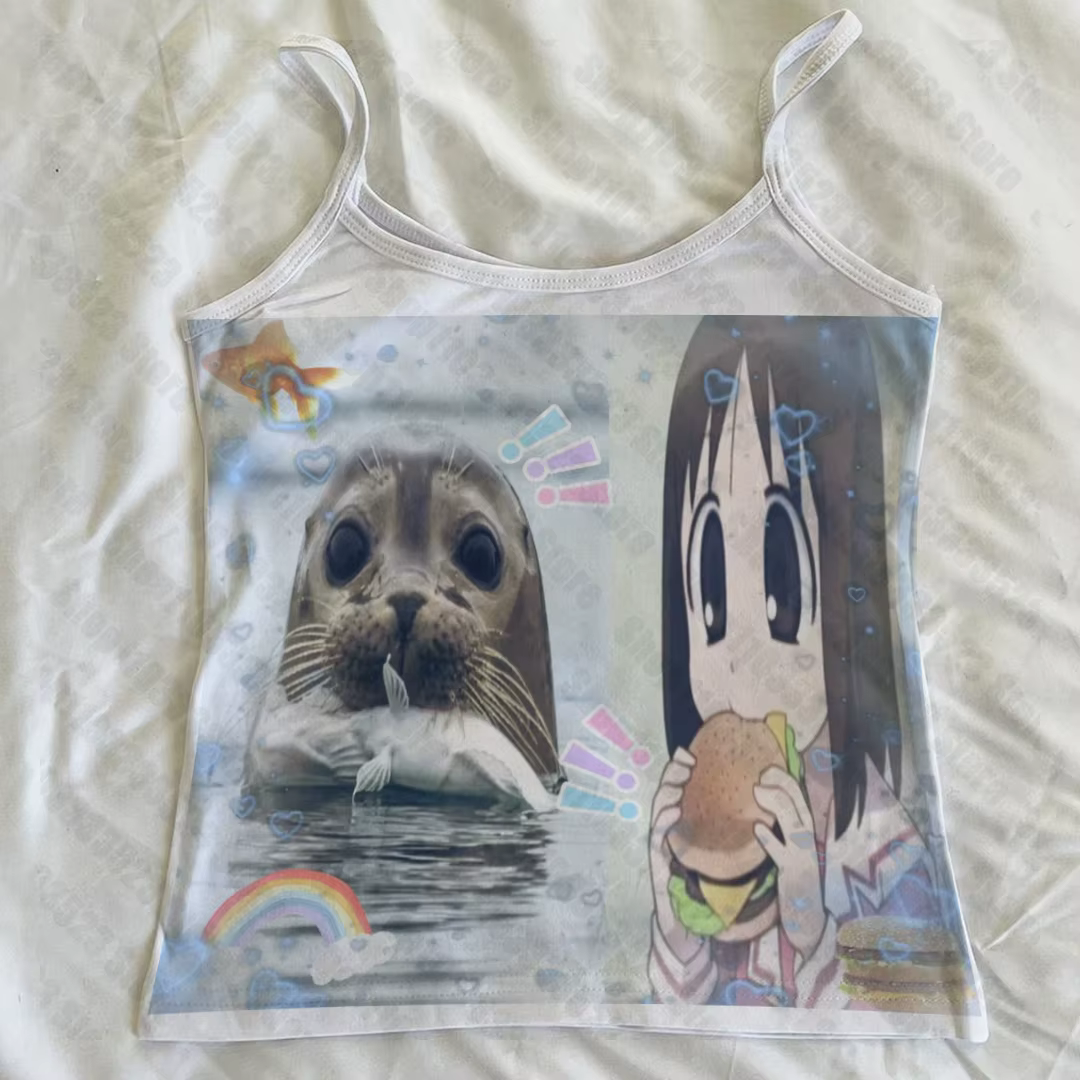 Mode femmes vêtements gilet hauts gothique Punk femmes bébé réservoir Y2k Emo Vintage graphique reca