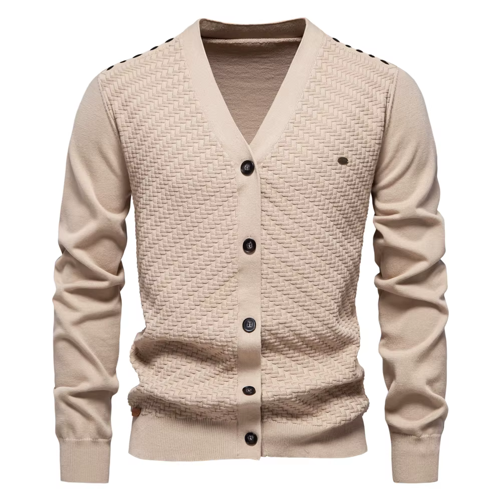 2025 hommes col en v boutonné coton Cardigan pull tricots décontractés Social tricoté Cardigans pour