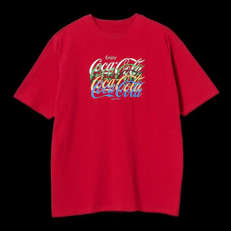 Coca-Cola T-shirt à manches courtes imprimé superposé multicolore Livraison gratuite High Street Boo