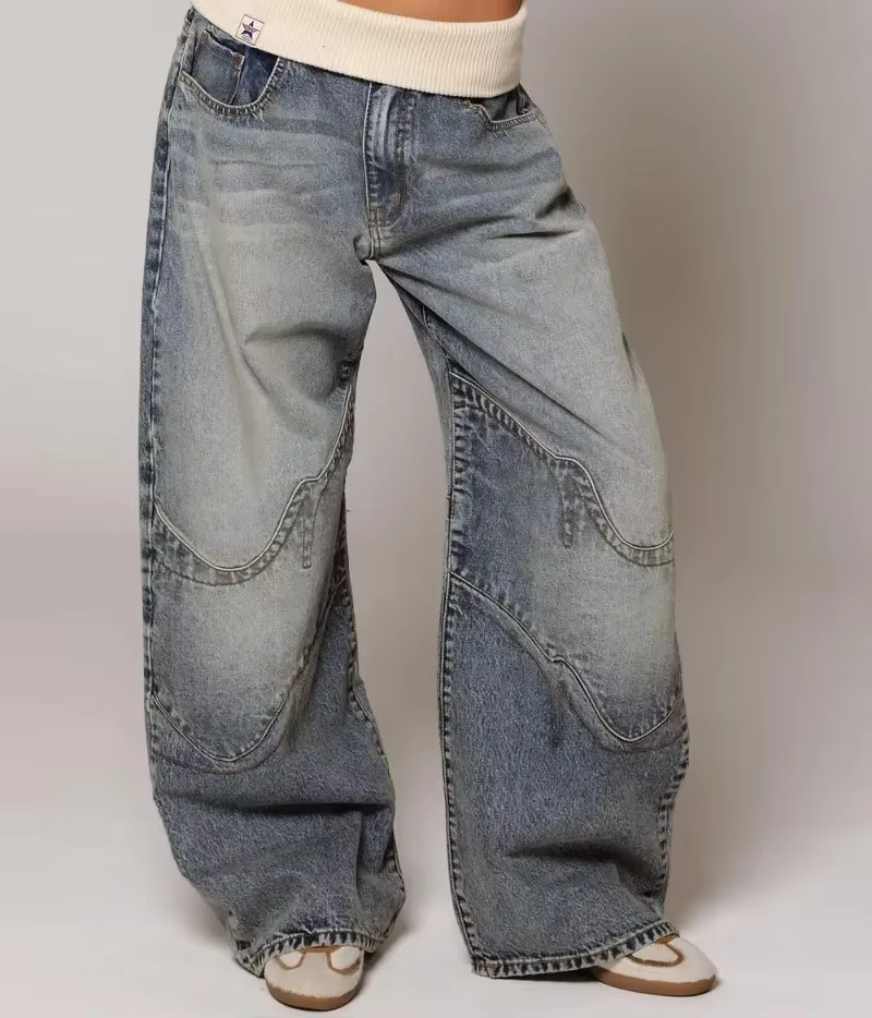 Y2K Hip-hop couture mode Joker rétro jean femme coréenne décontracté robe Simple essentiel pantalon