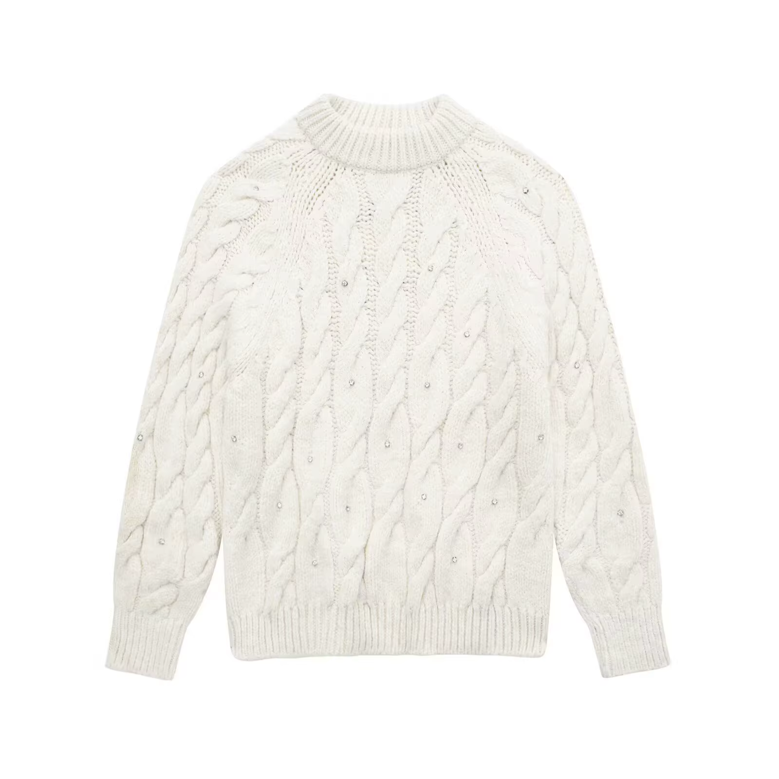 HH automne femme brillant huit brins tresse porter pull femme élégant Style de rue manches longues c