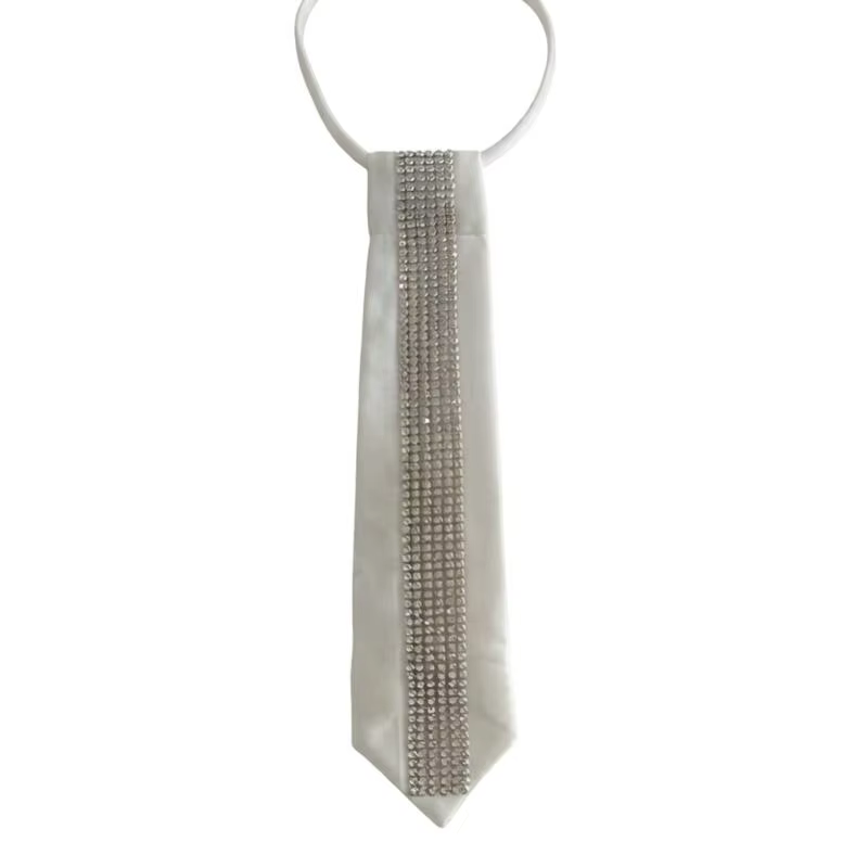 39BB Cravate unisexe moderne, travail manuel, nœuds cravate, tissage perles, collier, tenue décontra