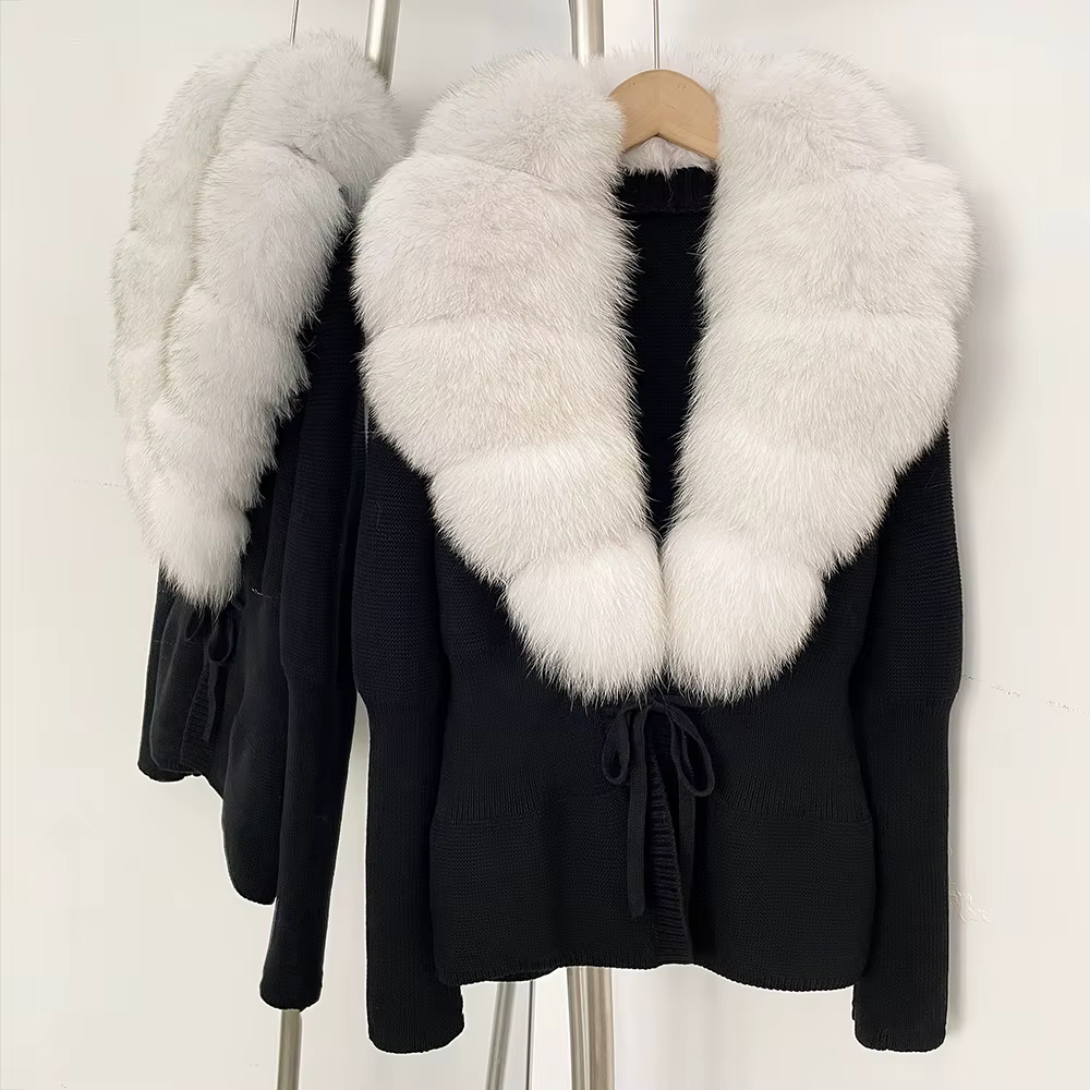 OFTBUY Nouvelle Collection Automne Hiver – Cardigan en Tricot de Luxe pour Femme, Veste 100% Coton a