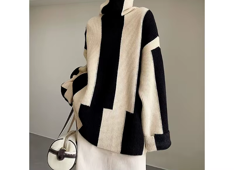 2025 pull à col roulé femmes automne et hiver nouveau vêtement extérieur ample Style paresseux mode