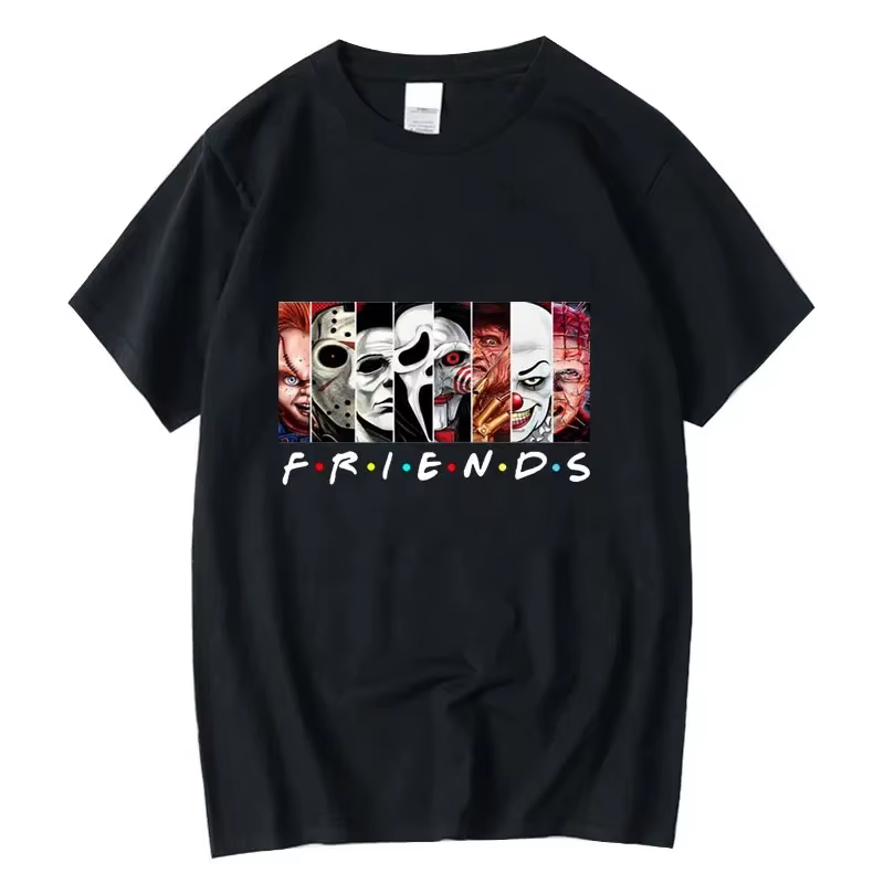 T-shirt à col rond imprimé Funny Friends pour hommes, 100% coton, haute qualité, été cool, t-shirt d