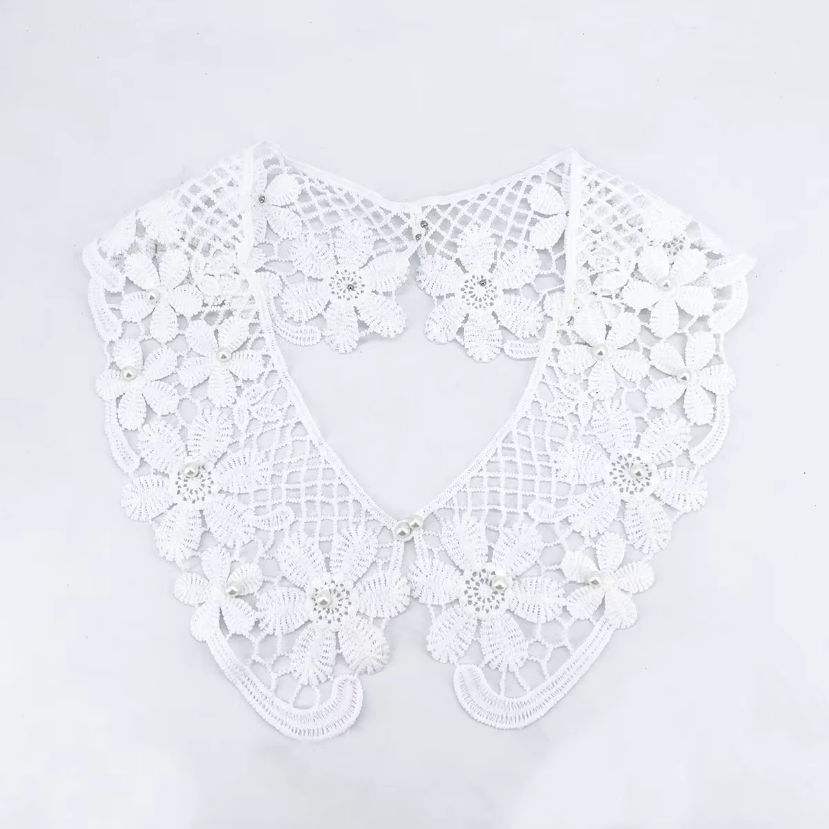 Col amovible en dentelle appliquée blanc et noir pour robe, chemisier, accessoires de décoration de