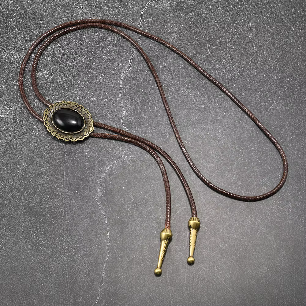 Col Polo géométrique à motif coloré pour hommes et femmes, chaîne de pull en alliage de cuir, corde