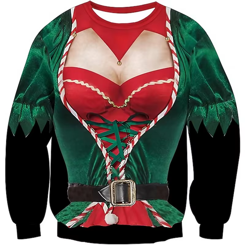 Pull laid de noël pour hommes, impression 3D drôle, motif musculaire, nouvelle mode, Costume de Cosp