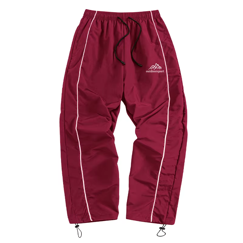 Pantalon de sport tendance pour homme avec imprimé montagne et lignes, idéal pour la gym, la course