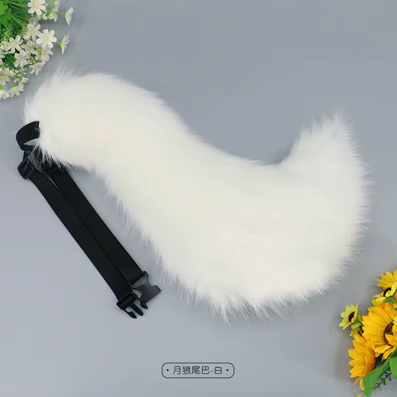 Kwaii queue fille en peluche Cosplay accessoires fausse fourrure queue de loup femmes Lolita Cosplay