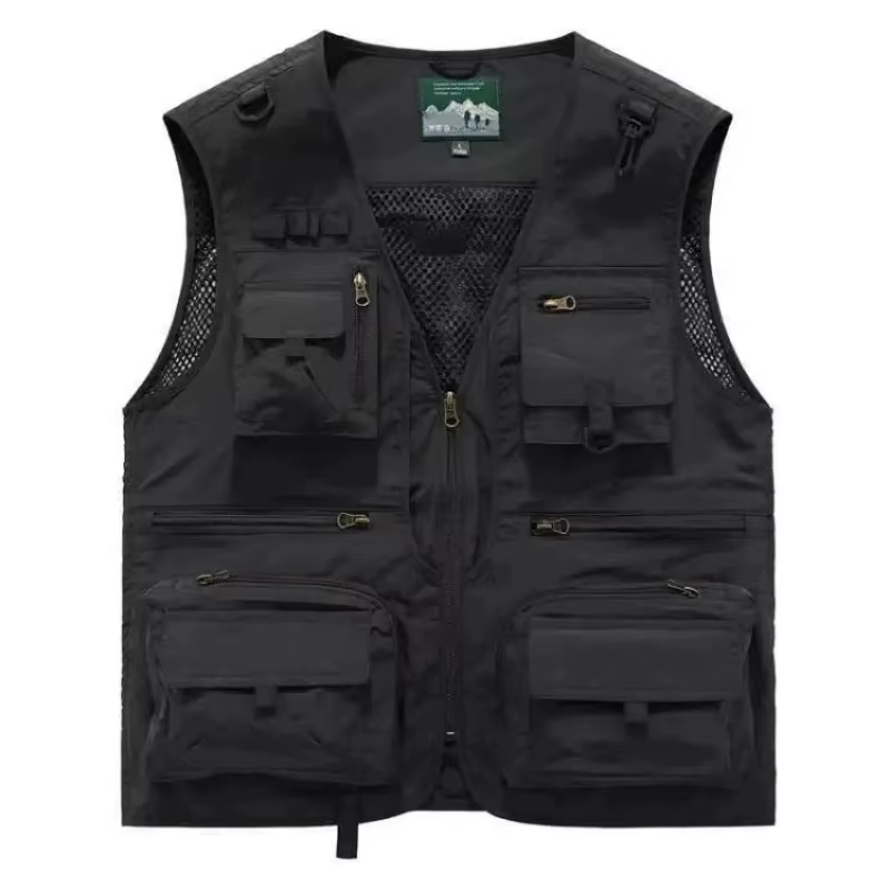 Gilet de travail d'extérieur pour hommes, gilet de pêche multi-poches, coupe ample, pour alpinisme e