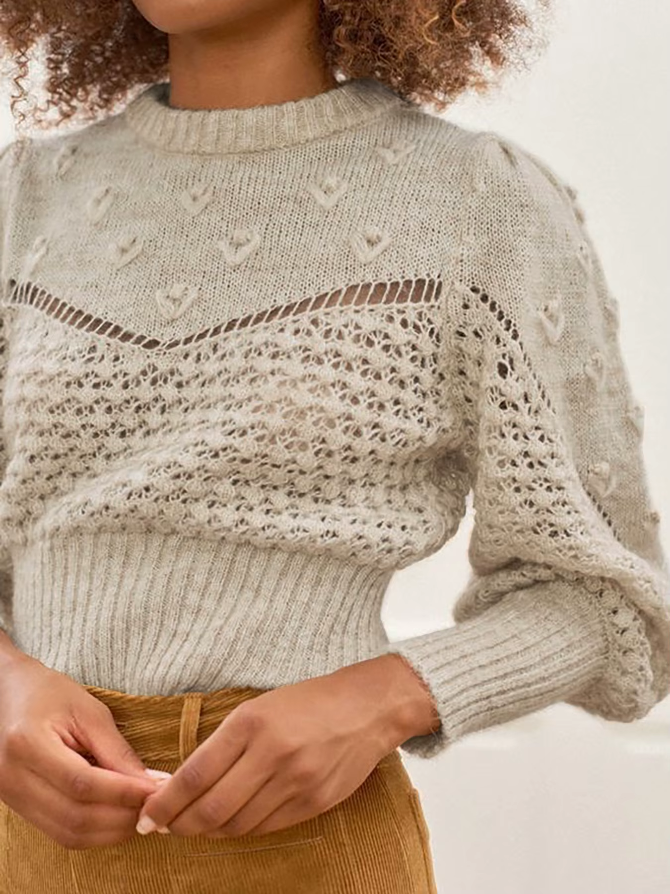 Pull creux tricoté à manches longues et col rond des fabricants d'origine européenne et américaine,