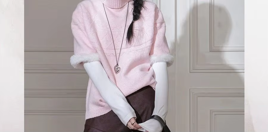 Pull à manches chauve-souris pour sœur douce, drame japonais, ample, à manches courtes, haut à col r