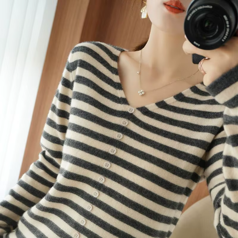 Pulls pour femmes à rayures tendance offre mode 2025 porter au travail offre spéciale hiver Style co