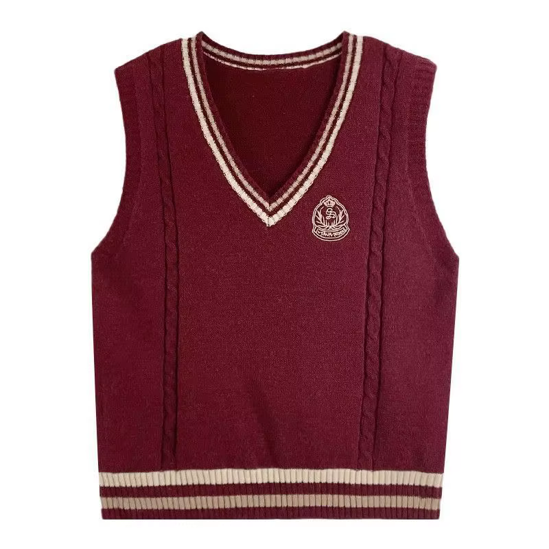 Gilet ample tricoté à manches longues et col en v pour femme, haut superposé tendance universitaire,