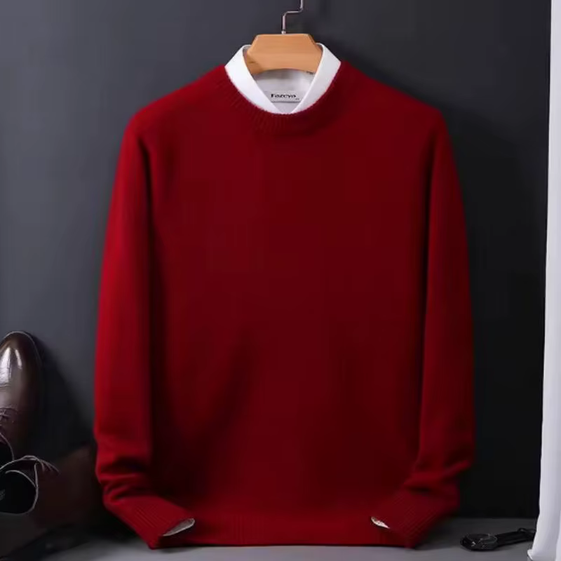 Pull en laine à col rond pour homme, pull, simple et élégant, style coréen, ample et surdimensionné,