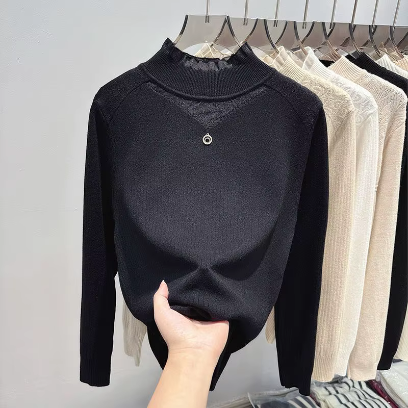 Base de pull Sexy et à la mode, Design automne et hiver, nouveau haut pull à col roulé en maille 202