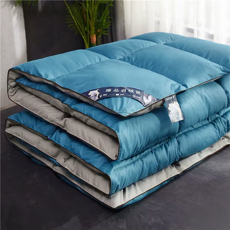 Couette épaisse en duvet d'oie blanche 95%, couette confortable et respirante, cadeau idéal pour les