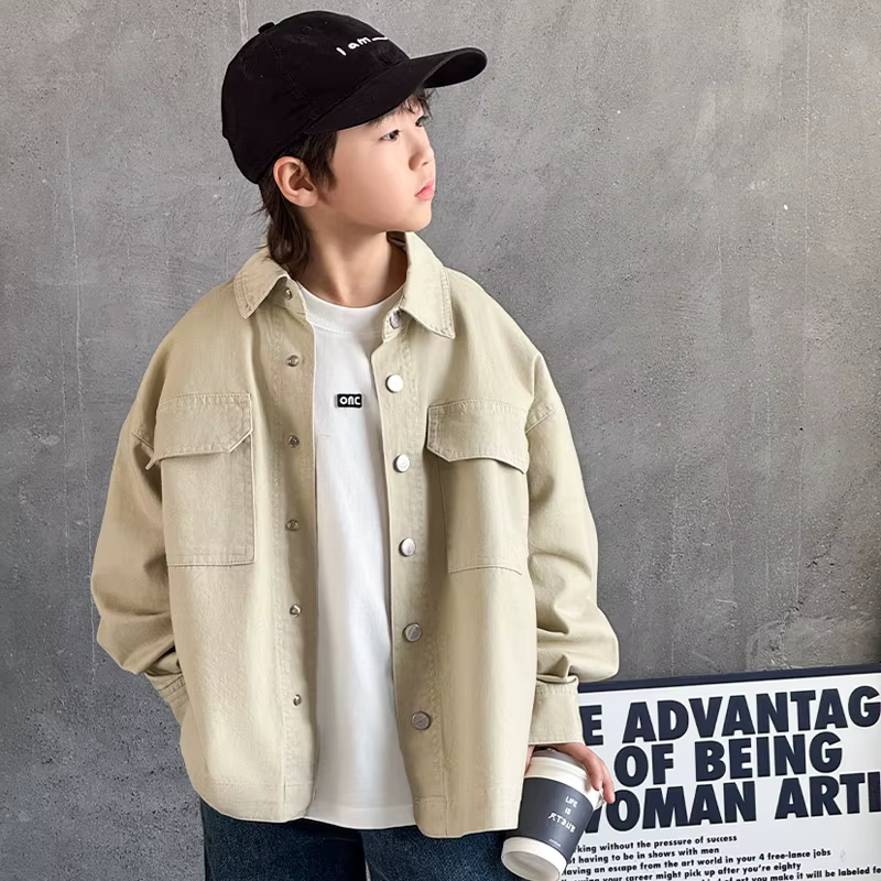 Élégant couleur Beige bébé garçon printemps automne tricoté veste manteau avec boutons Style coréen