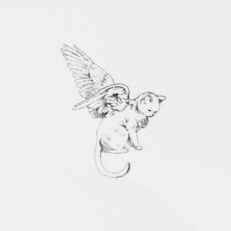 Tatouage temporaire végétal pour femmes et filles, motif chat mignon, pour poitrine et bras, impermé