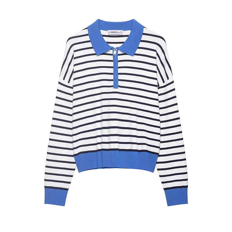 Pull-over rayé élégant et décontracté pour femme, nouvelle collection Printemps 2026 – Chic, jeune e