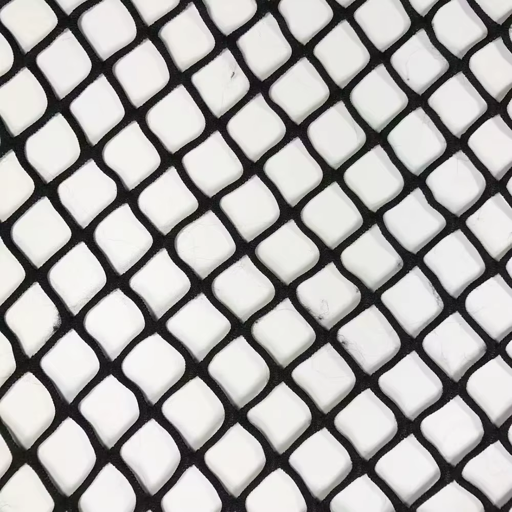Tissu en maille diamant super large, noir, pour lingerie, gants, débardeur ajouré, tissu en filet po