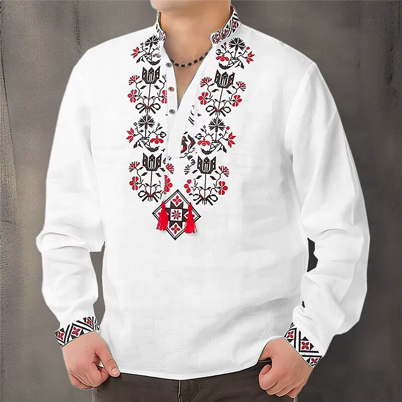 Chemise Cardigan Homme à Boutons Décontractée Simple Confortable Matière Douce Nouveau Motif Floral 