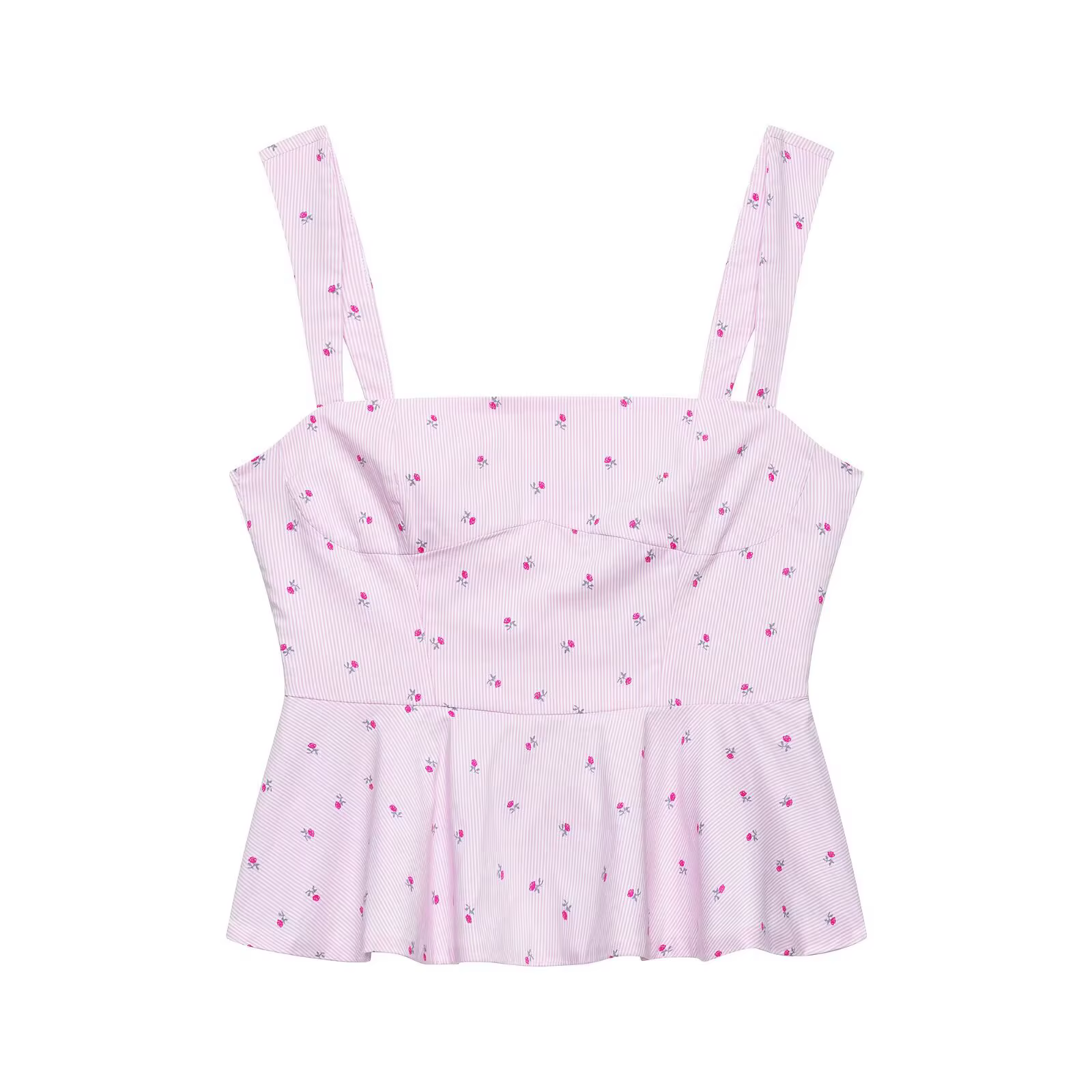 Débardeur rose imprimé chic et décontracté pour femme – Tendance estivale, coupe ajustée, élégant, s