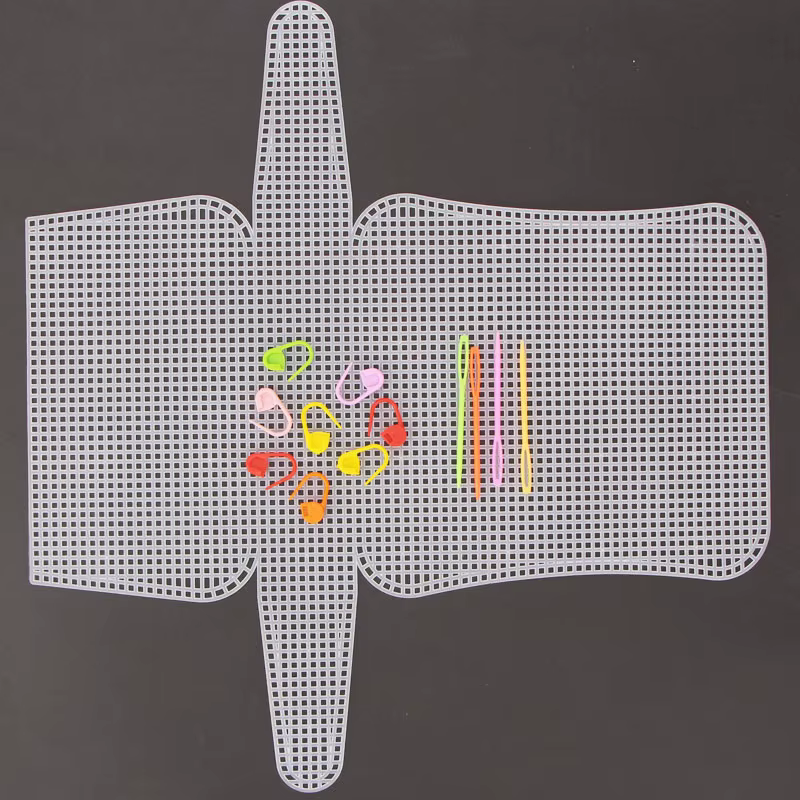 Maille en plastique pour la fabrication de sacs, bricolage de sacs artisanaux, matériel de tissage,