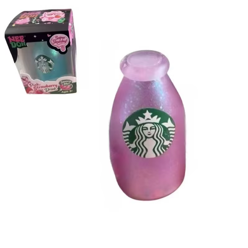 Jouet anti-stress mignon en forme de mini tasse de café glacé, coloré, à presser, portable, pour enf