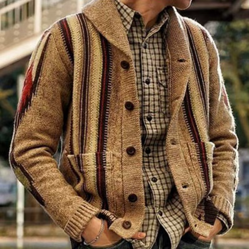 Cardigan en tricot pour homme, veste chaude décontractée, pull slim, pulls PVD, vêtements masculins,